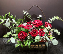 Load image into Gallery viewer, Premium Red Roses with big Handle Box - Elegant Floral Gift Boutique