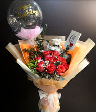 Load image into Gallery viewer, roses with ballon set - Elegant Floral Gift Boutique