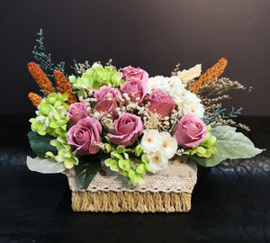 Soap flower with basket - Elegant Floral Gift Boutique