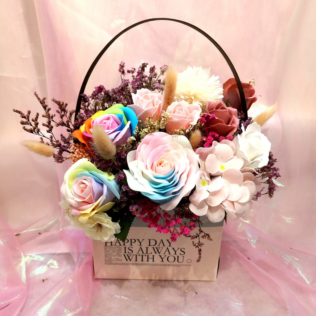 Soap flower with love box - Elegant Floral Gift Boutique