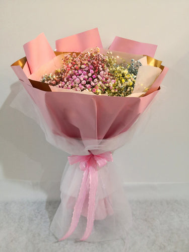 Rainbow Babybreath bouquet - Elegant Floral Gift Boutique