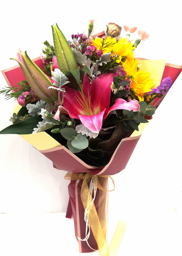 Lily with sunflower - Elegant Floral Gift Boutique