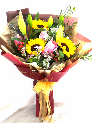 Premium Lily with sunflower - Elegant Floral Gift Boutique